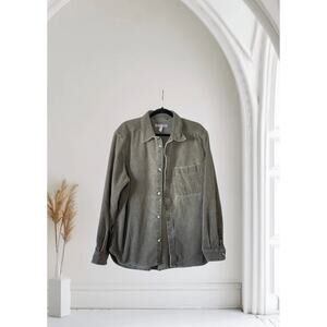 Men’s Urban Outfitters Olive Green Corduroy Shirt Size Medium